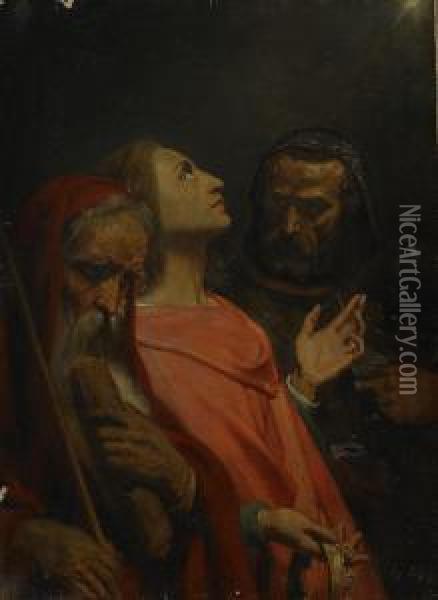 De Tre Vise Mannen Och Konungarnas Tillbedjan Oil Painting - Ary Scheffer