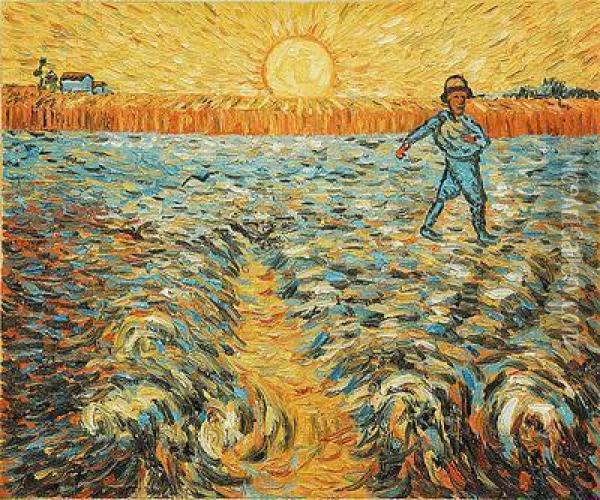 Sower With Setting Sun Oil Painting - Vincent Van Gogh