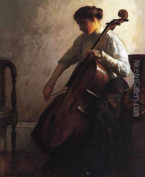 The Cellist Oil Painting - Joseph Rodefer DeCamp