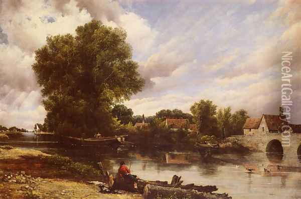 Along The River Oil Painting - Frederick William Watts