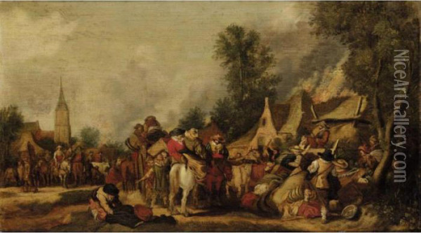 The Sack Of A Village Oil Painting - Pieter De Molijn