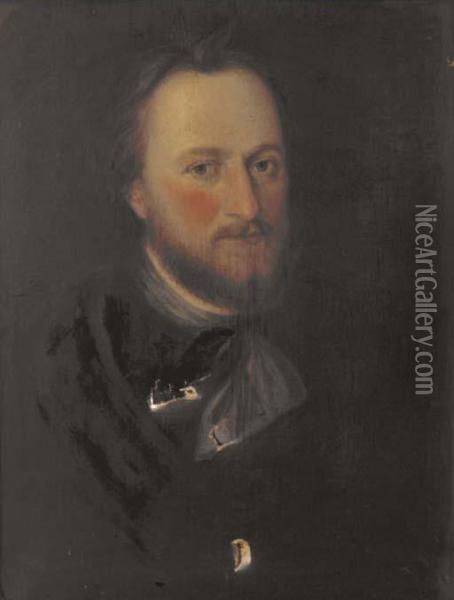 Portrait Of Thomas West Oil Painting - Nicholas Hilliard