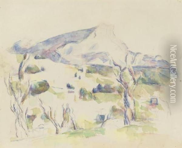 La Montagne Sainte-victoire Vue Des Lauves Oil Painting - Paul Cezanne