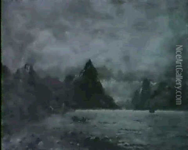 Norwegische Fjordansicht Oil Painting - Adelsteen Normann