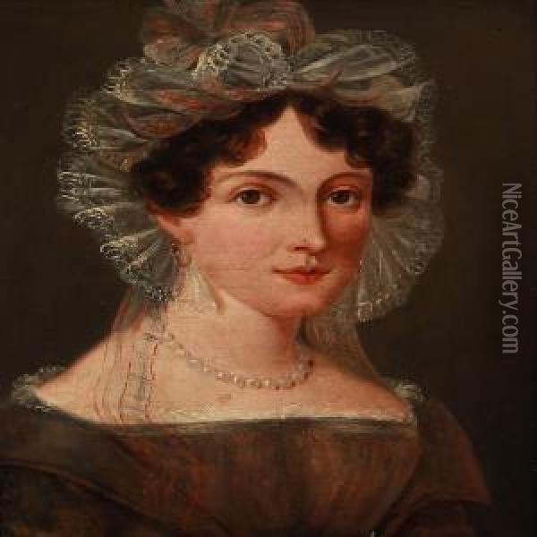 Portrait Of A Lady Oil Painting - Carl Frederik Johan Viertel