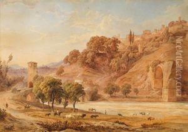 Italienische Landschaft Oil Painting - Friedrich Horner
