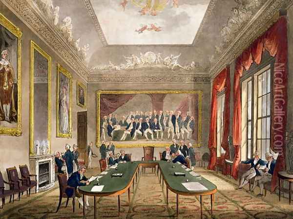 Trinity House from Ackermanns Microcosm of London Oil Painting - T. Rowlandson & A.C. Pugin
