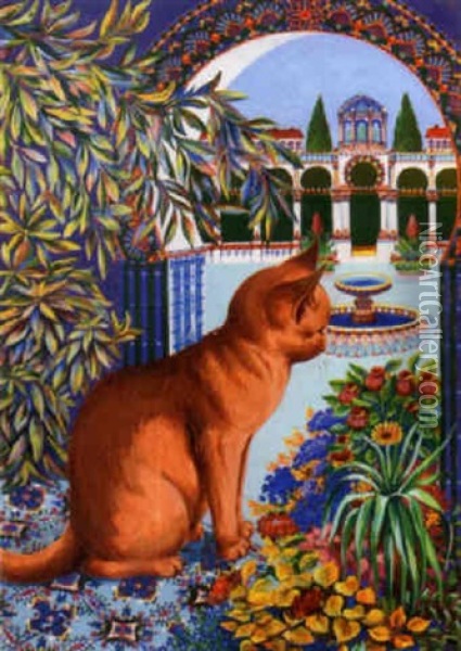 The Perfect Cat Oil Painting - Louis Wain