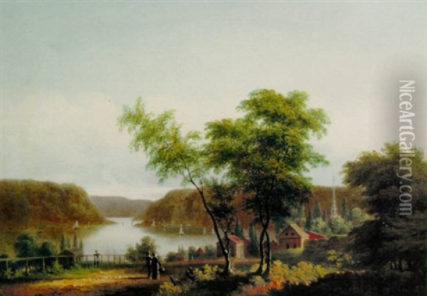 On The Hudson, Near West Point Oil Painting - Thomas Doughty