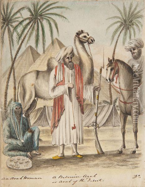 Arabes Bedouins Oil Painting - Louis Hersent