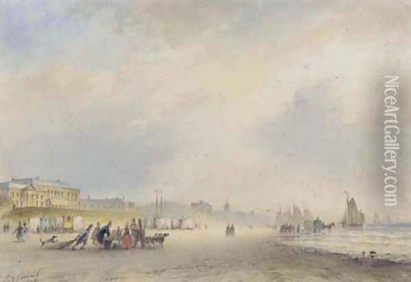 The coast at Scheveningen, with the Kurhaus in the foreground Oil Painting - Lodewijk Johannes Kleijn