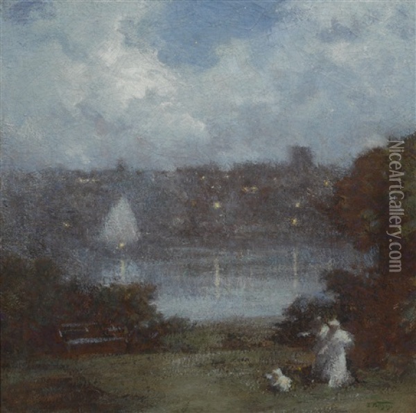 A Midsummer Night, Cambridge Oil Painting - Edward Henry Potthast Jr.