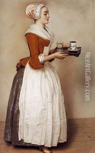 The Chocolate Girl 1744-45 Oil Painting - Etienne Liotard