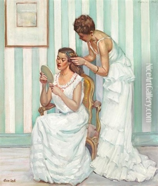 Ann In The Dressing Room Oil Painting - Alson Skinner Clark