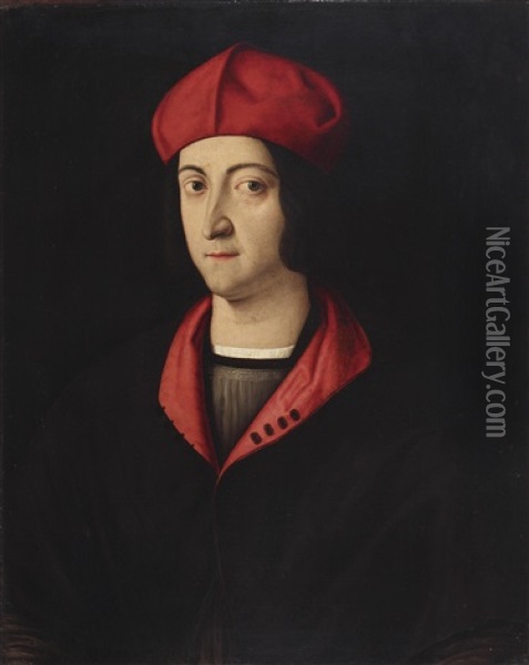 Bildnis Des Kardinals Ippolito D'este Oil Painting - Bartolomeo Veneto