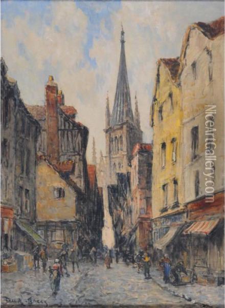  Rue Du Prieure A Rouen  Oil Painting - Frank Myers Boggs