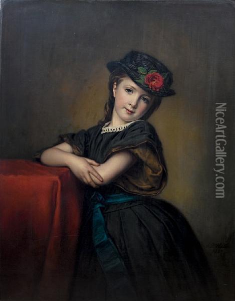 The New Bonnet Oil Painting - Samuel Baruch Ludwig Halle