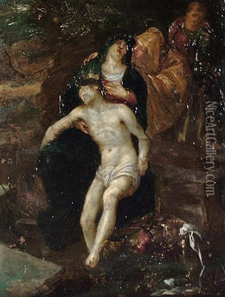 The Pieta Oil Painting - Lambert Sustris