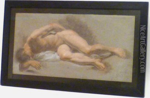 Etude De Nu Oil Painting - Anne-Louis Girodet de Roucy-Triosson