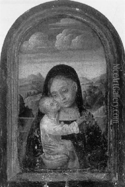 La Vierge A L'enfant Sur Fond De Paysage Oil Painting - Adriaen Isenbrant