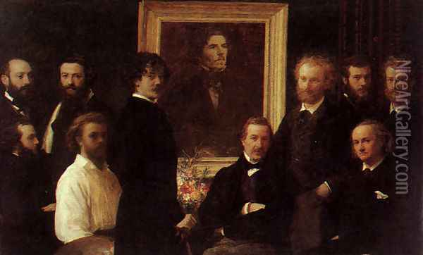 Homage to Delacroix 1864 Oil Painting - Ignace Henri Jean Fantin-Latour