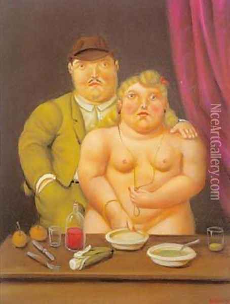 Man and Woman 1996 Oil Painting - Fernando Botero