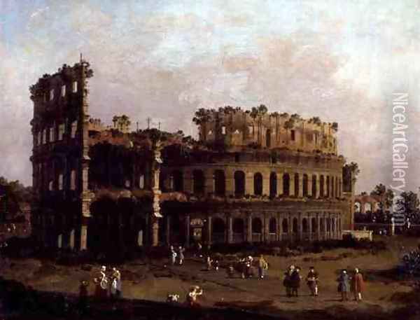 The Colosseum Oil Painting - (Giovanni Antonio Canal) Canaletto