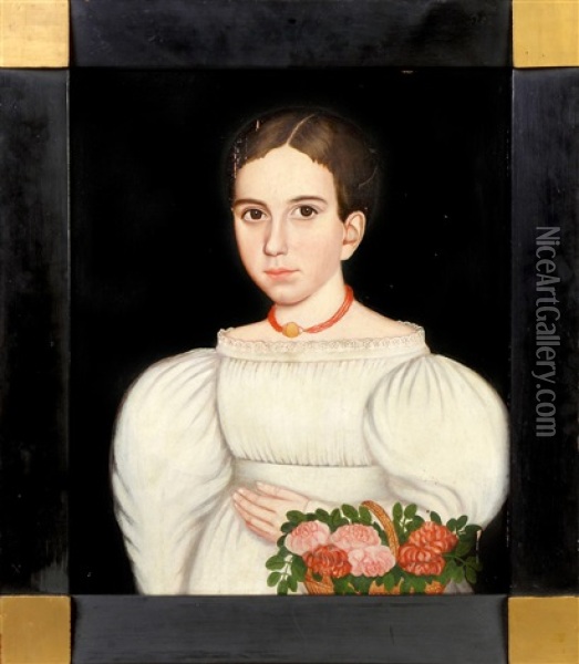 Portrait Of Marietta Ryan Oil Painting - Milton W. Hopkins