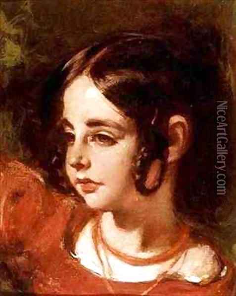 Head of a Girl Oil Painting - William Etty
