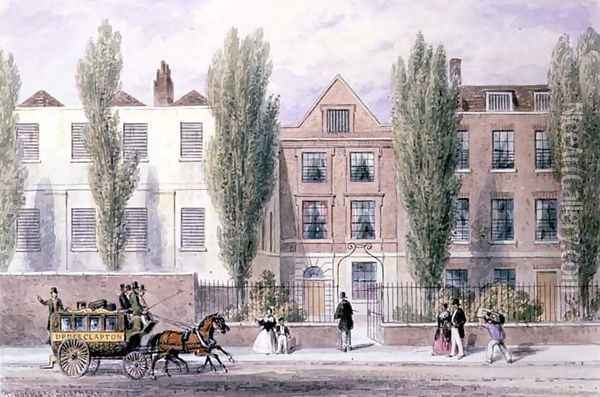 Fishers House, Lower Street, Islington, 1838 Oil Painting - Thomas Hosmer Shepherd