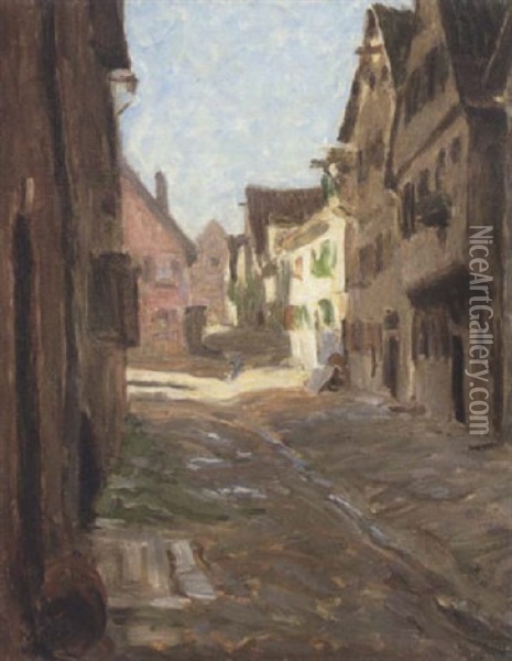 Dorfstrase Oil Painting - Eugen Von Kahler