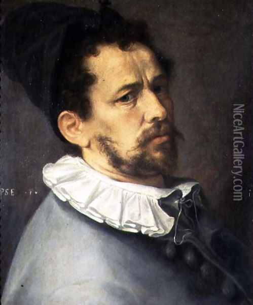 Self portrait, c.1580-85 Oil Painting - Bartholomaeus Spranger