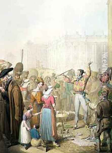 The Quai dEcole Paris 1831 Oil Painting - George Emmanuel Opitz