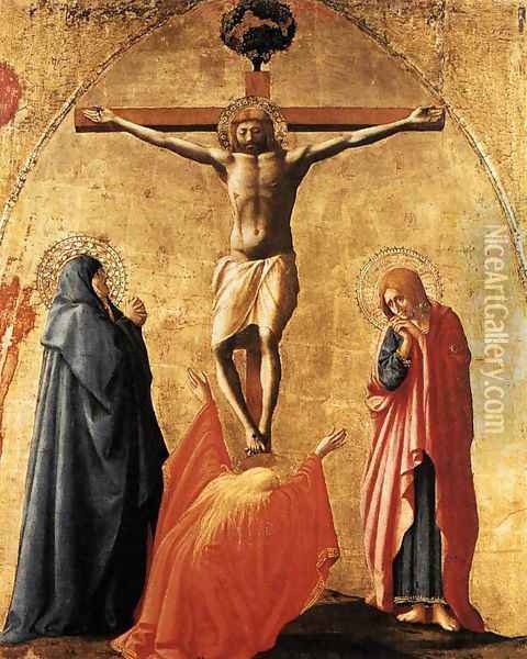 Crucifixion (Crocifissione) Oil Painting - Masaccio (Tommaso di Giovanni)