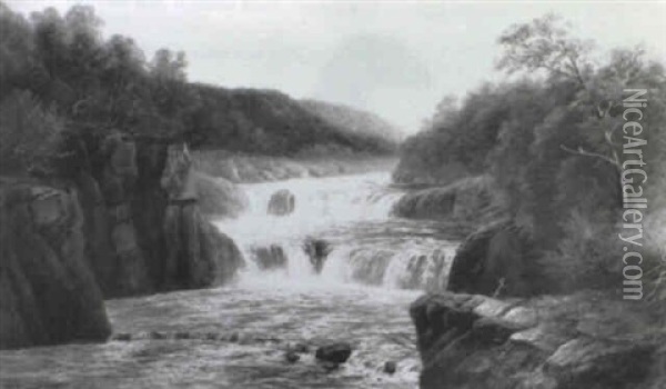 Aysgarth Falls Oil Painting - William Mellor