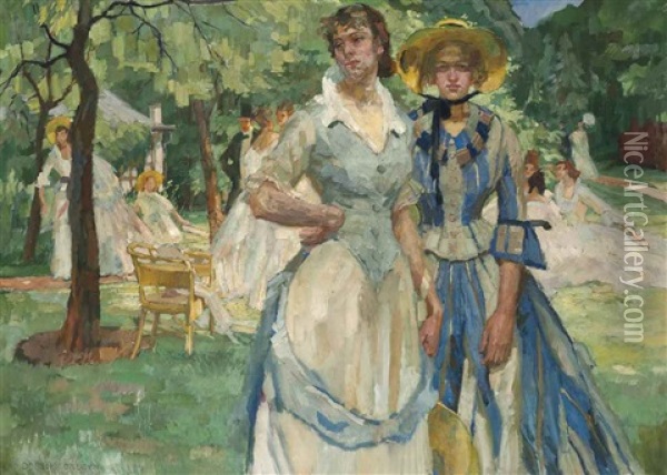 The Garden Party Oil Painting - Ferdinand Dorsch