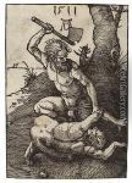 Cain Killing Abel Oil Painting - Albrecht Durer
