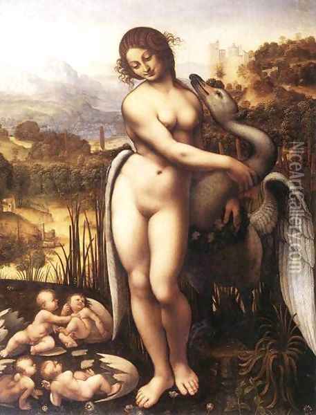 Leda and the Swan Oil Painting - Cesare da Sesto