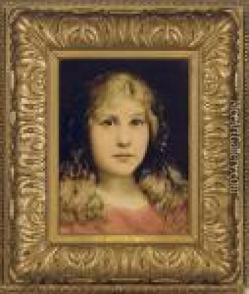 Portrait Of A Young Girl Oil Painting - Gabriel Cornelius Von Max