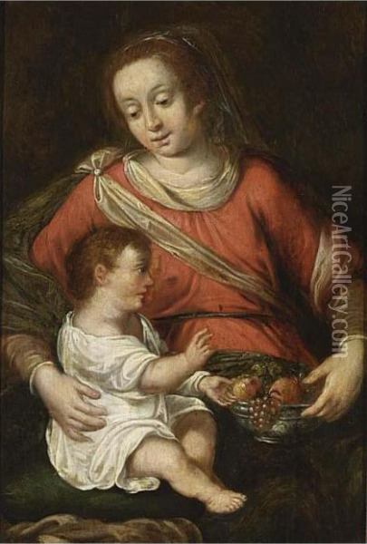 Madonna With Child Oil Painting - Jacob I De Backer