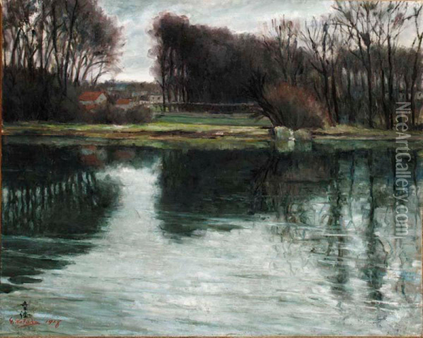 River Oil Painting - Yukie Kotoku