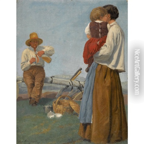 Rastende Bauernfamilie Oil Painting - Joseph Klemens Kaufmann