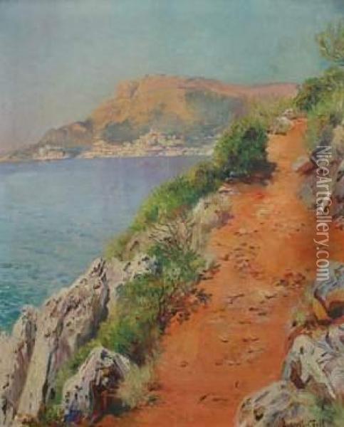 Bord De Mediterranee. Oil Painting - Laurent Gsell