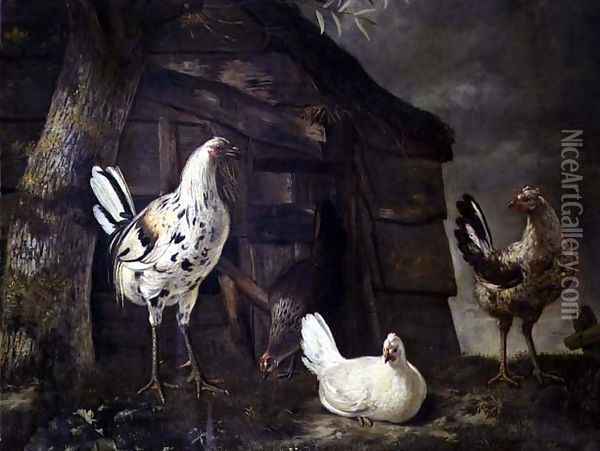 Poultry Oil Painting - Govert Dircksz. Camphuysen