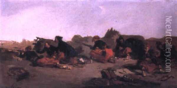 Zouave Infantry Fighting In Crimea Oil Painting - Isidore Alexandre Augustin Pils