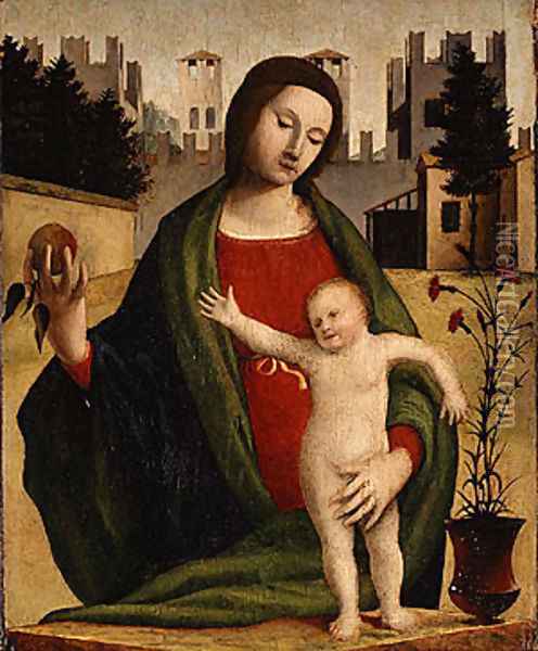 Madonna and Child ca 1520 Oil Painting - (Bartolomeo Suardi) Bramantino