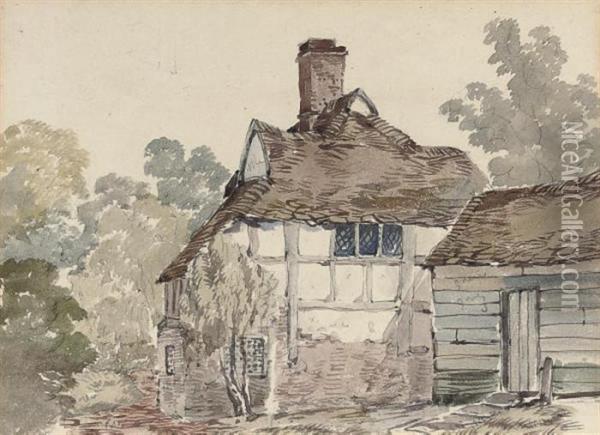 Study Of A Cottage Oil Painting - William Callow