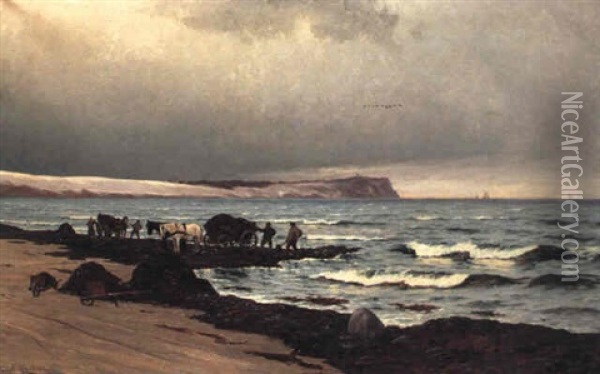 Tangk+rsel Pa Hornbaek Strand Oil Painting - Carl Ludvig Thilson Locher