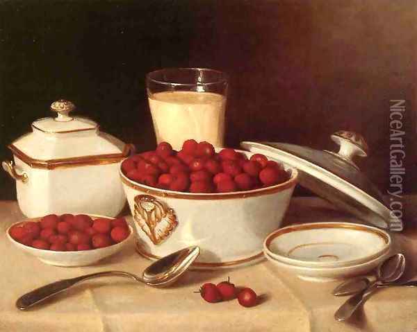 Strawberries and Cream 1875 Oil Painting - John Francis