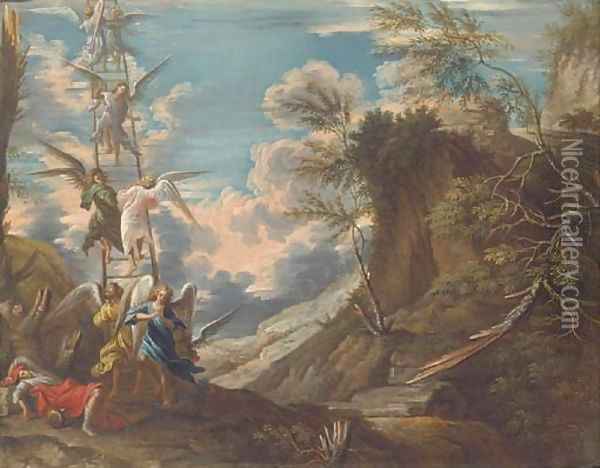 Jacob's Ladder Oil Painting - Salvator Rosa